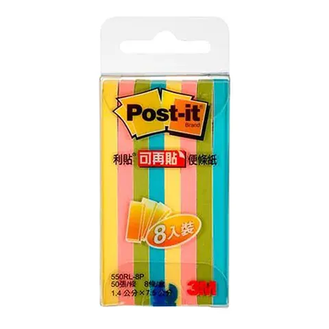 3M Post-it 550RL-8P 利貼標籤紙4色