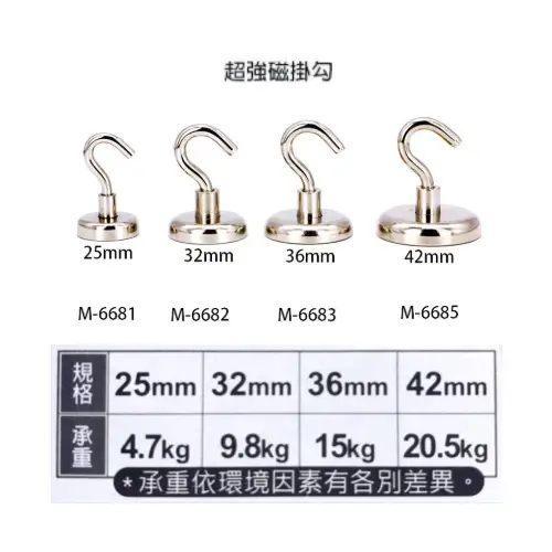 M-6683超強磁掛勾(36MM) 承重15kg
