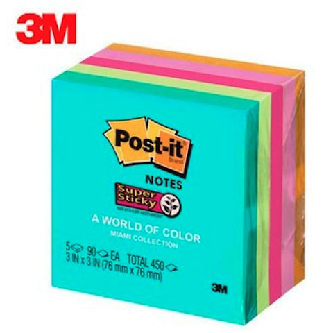 3M Post-it 654-5SSMIA 狠黏紙磚- 彩色