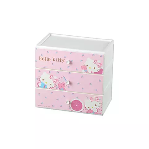 KEYWAY聯府 UKT-00233 Kitty桌上型三層收納盒(粉紅小熊)