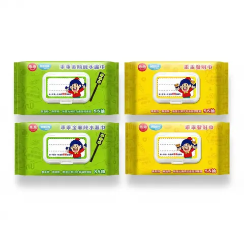 奈森克林 乖乖 純水濕紙巾88抽(乖乖濕巾.發財濕巾.黃包.綠包)