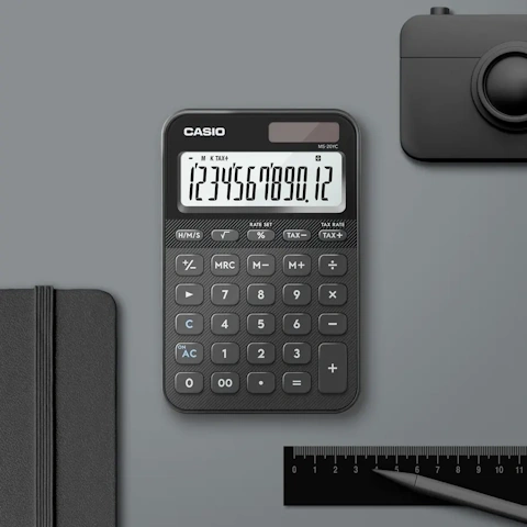 CASIO 卡西歐 MS-20YC-BK 計算機12位元-榴礦黑