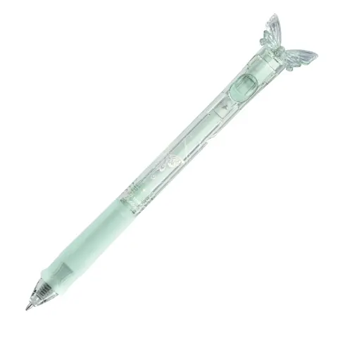 Tempo節奏 GL-350 水晶蝴蝶筆 0.5按動中性筆-綠墨